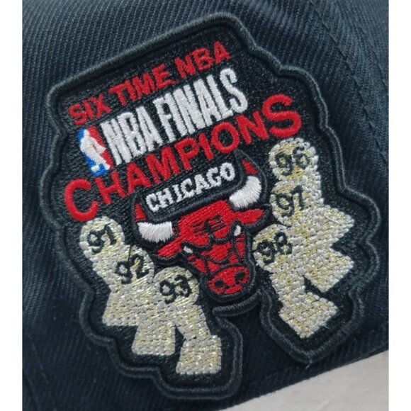 Chicago Bulls Six Time NBA Finals Champions Pro Standard Black Snapback Hat Cap - Picture 8 of 16